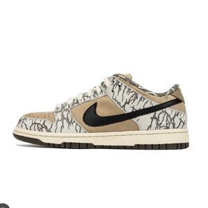 Travis Scott Nike Dunk Low Premium Cactus Jack Tan, Black, and Cream Size 9.5